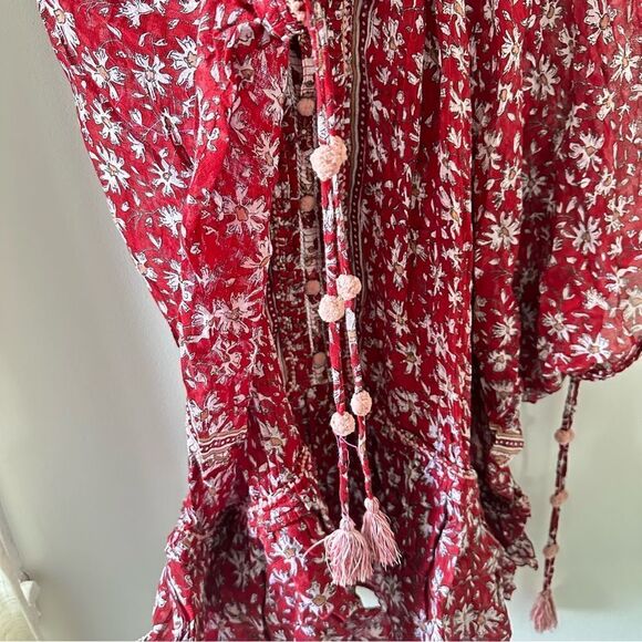 Poupette St Barth Dress Fleur Poncho Red Dalia - Picture 5 of 8
